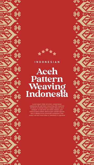 Indonesian Aceh Pattern Weaving Illustration