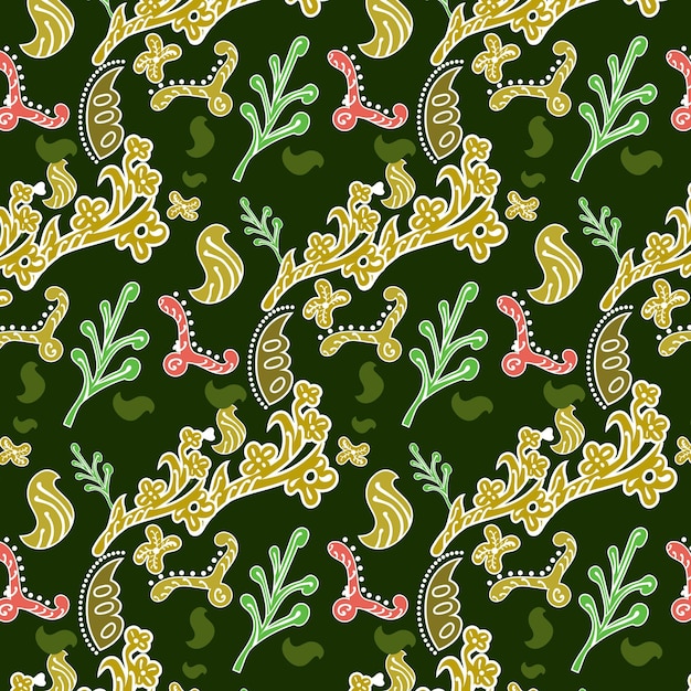 Indonesian batik Decorative floral seamless pattern fashion background