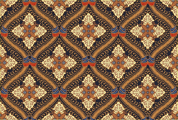 Indonesian batik motif in modern color designs