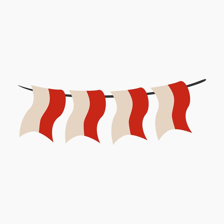 Vector indonesian bunting flag illustration