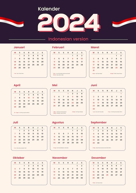 Indonesian Calendar 2024