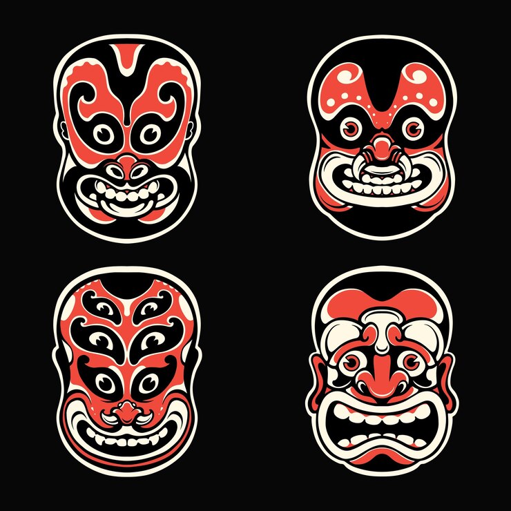 Vector indonesian cute asmat vector set