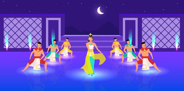 Иллюстрация индонезийских танцев плоская