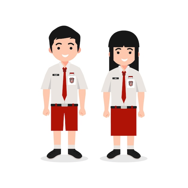 Vector indonesian elementary school uniform