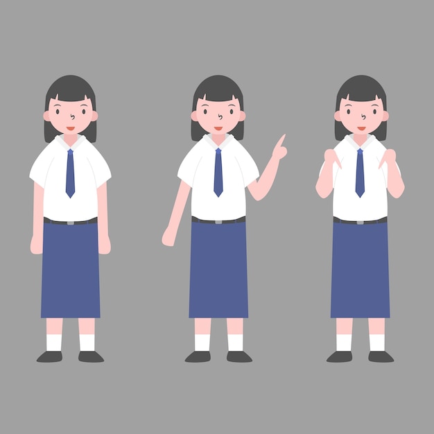 Indonesian female middle school student poses