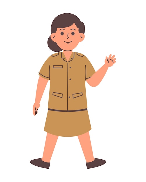 Vector indonesian female service servant character