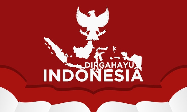 Indonesian flag vector red background with shades of independence