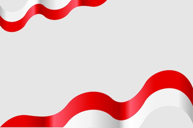 Indonesian flag waving element template