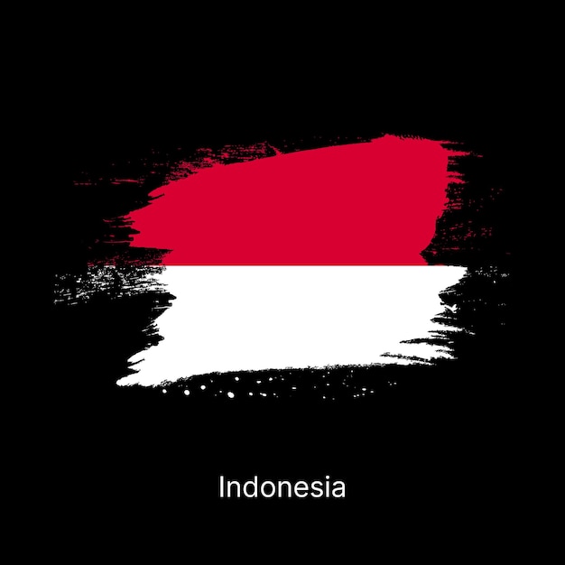 Vector indonesian flag with bold colors and nations name