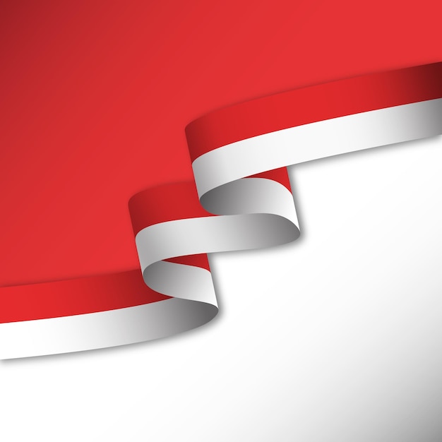 Indonesian Flags Ribbon Background