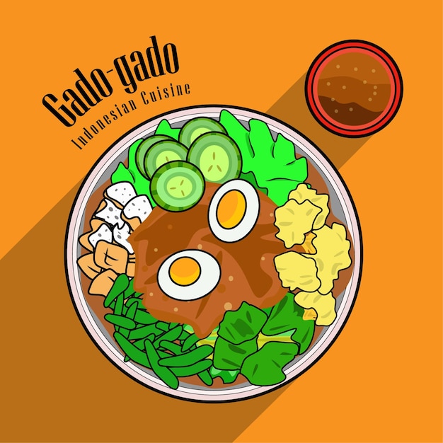 Vector indonesian food called gado gado illustration