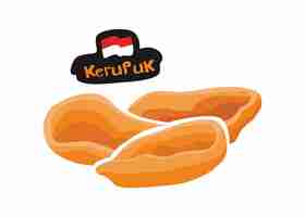 Vector indonesian food kerupuk icon vector