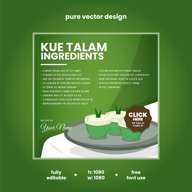 インドネシア料理 - Kue Talam - instagram と social media の投稿