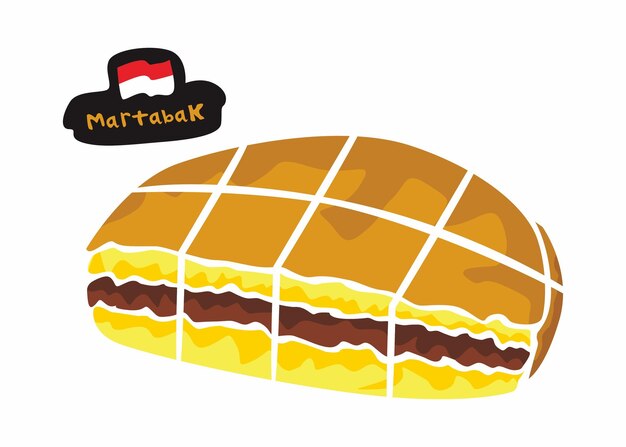 Vector indonesian food martabak icon vector