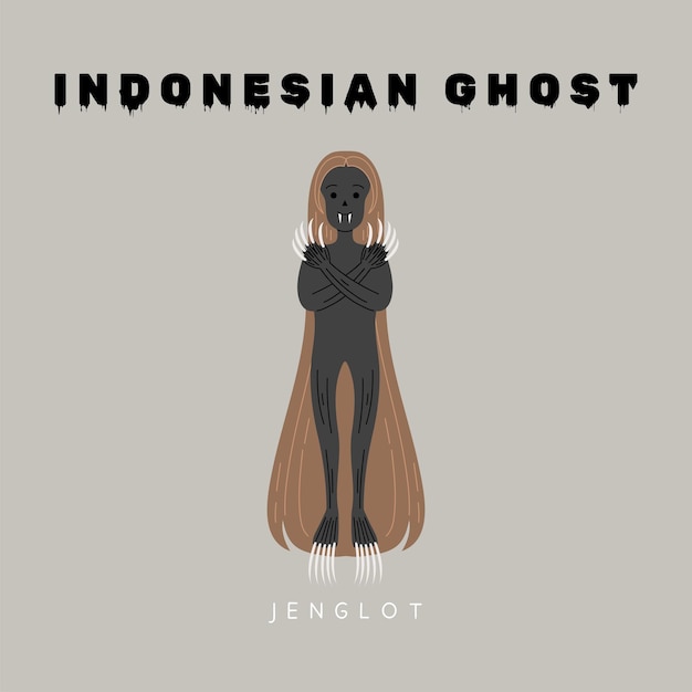 Indonesian ghost vector flat concept