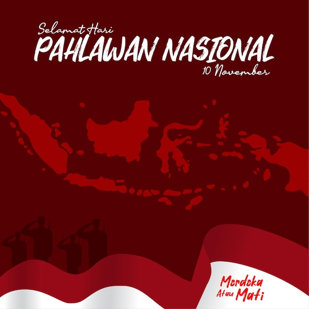 인도네시아 해피 재향 군인의 날 11월 10일