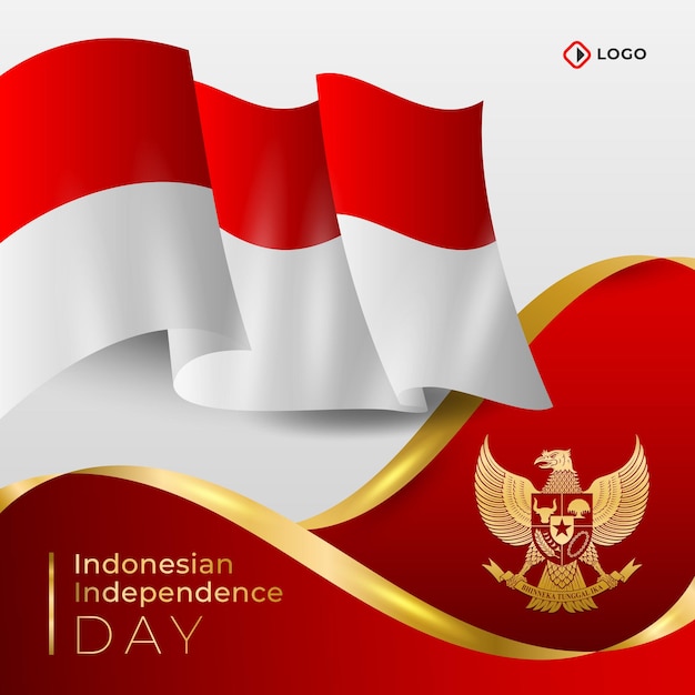 Indonesian independence day banner template