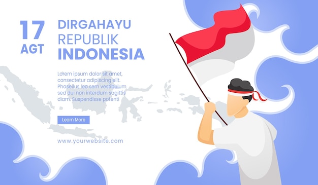 Indonesian independence day celebration banner background design