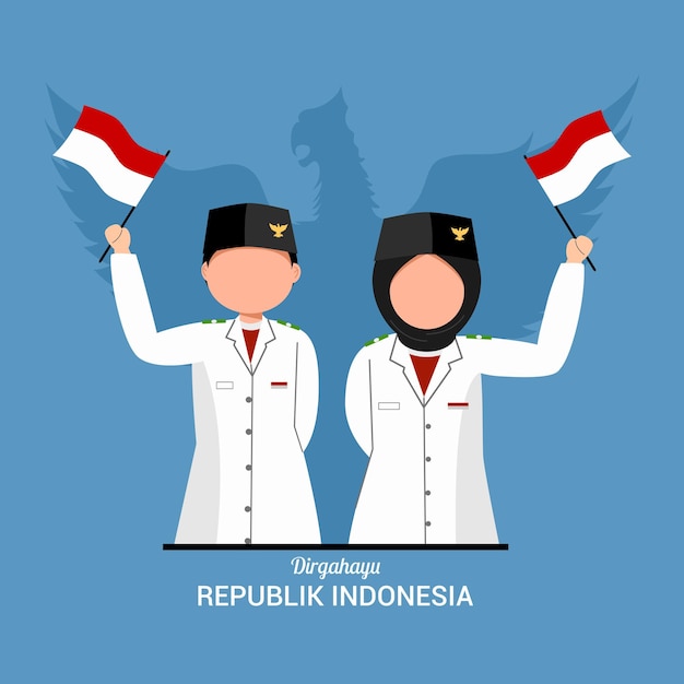 Vector indonesian independence day celebration