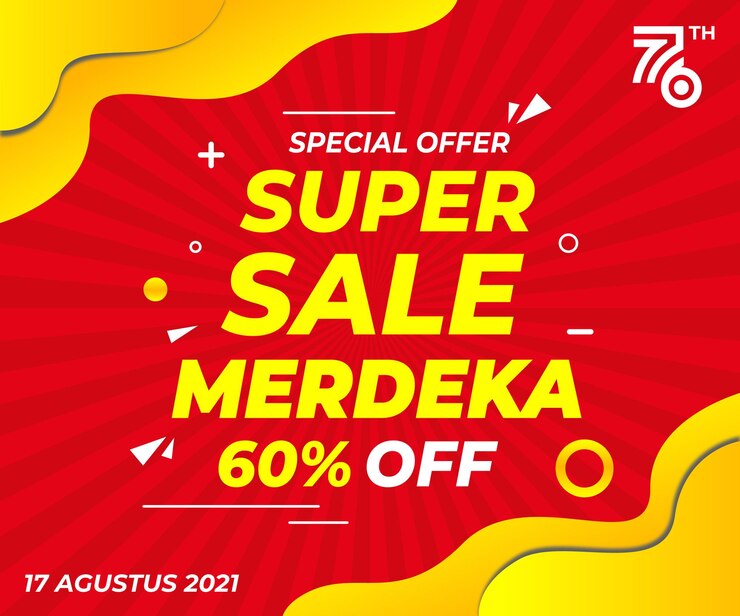 Indonesian independence day discount promo poster