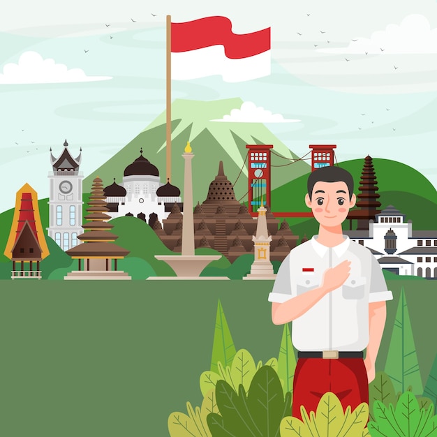 Vector indonesian independence day poster august 17th vector illustration