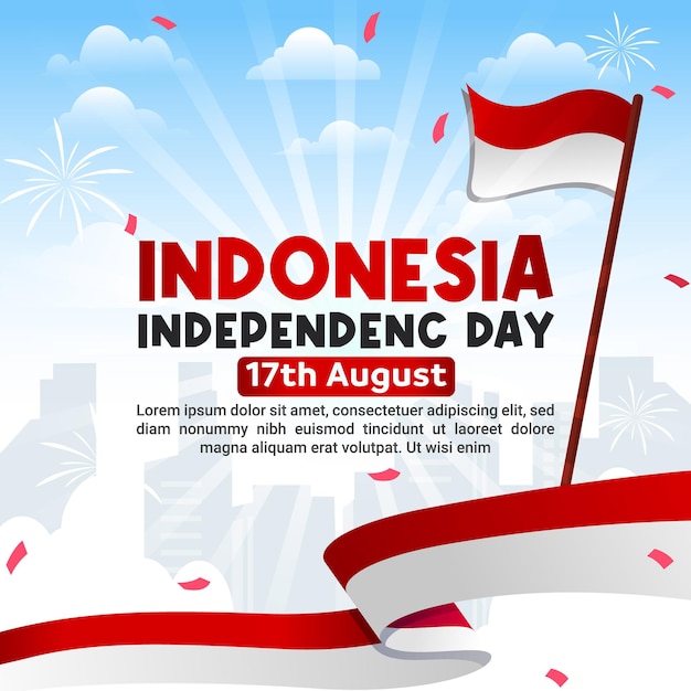 Vector indonesian independent celebrations day vector illustration set indonesia national republic vector