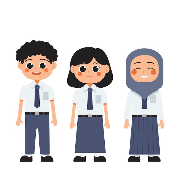 Indonesian Junior High School with Uniform