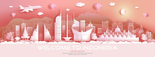 Indonesian landmark illustration