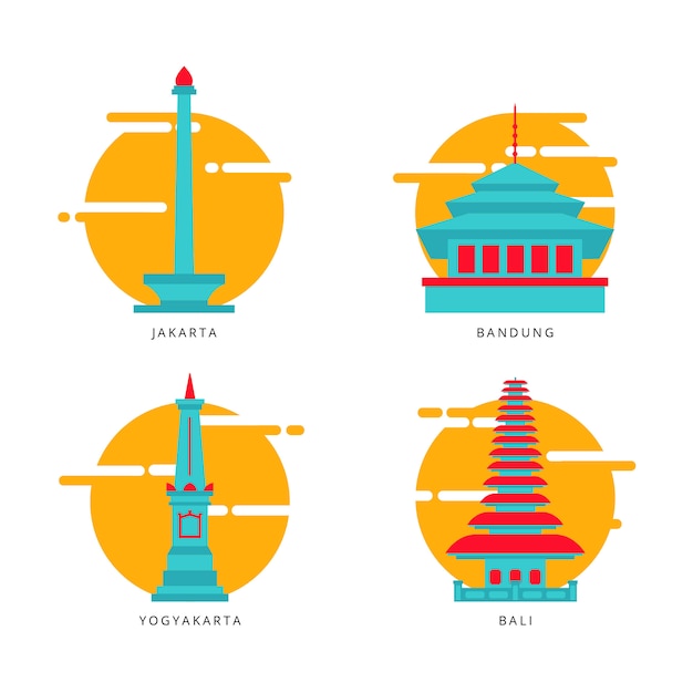 Indonesian landmark vector icon/illustration