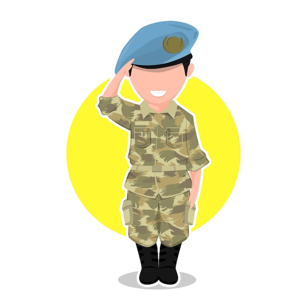 Vector indonesian national army cartoon vector