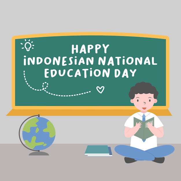 Vector indonesian national education day concept