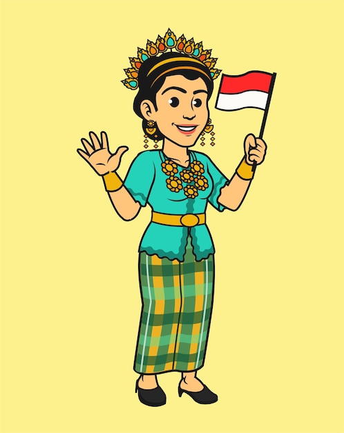 Indonesian Native Sulawesi in Traditional Dress