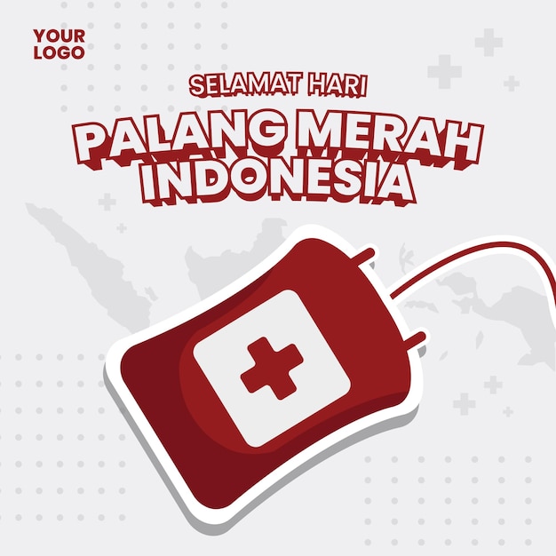 Vettore giornata della croce rossa indonesiana