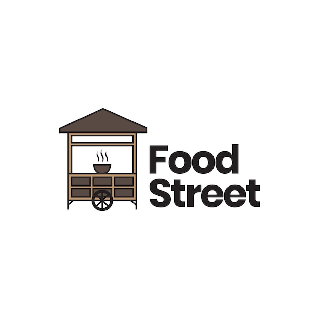 Indonesian street foods traditional store shop menu taste logo design vector