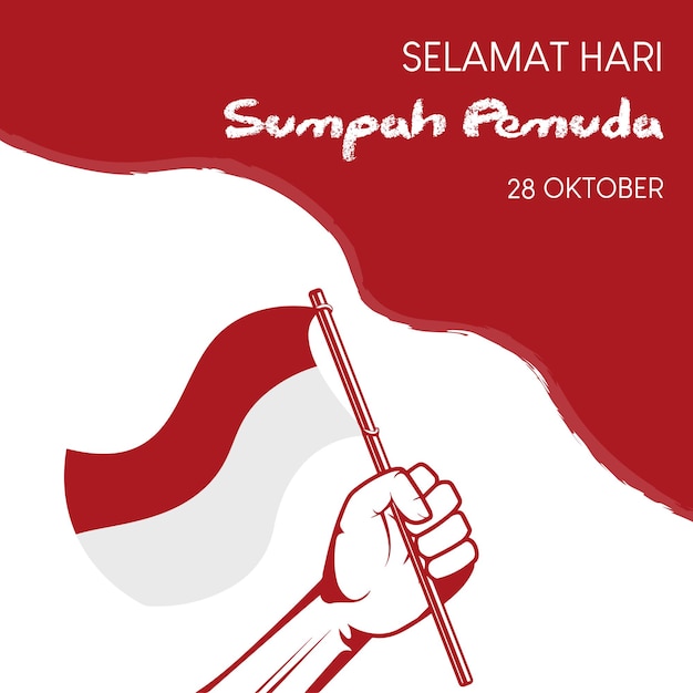 Indonesian Sumpah Pemuda Day illustration background design Indonesian Sumpah Pemuda Day October 28