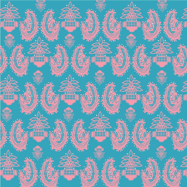 Indonesian traditional etnic floral pattern