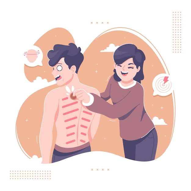 indonesian traditional medicine treatment illustration