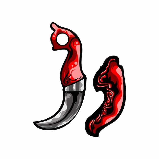 indonesian traditional weapon karambit vector design