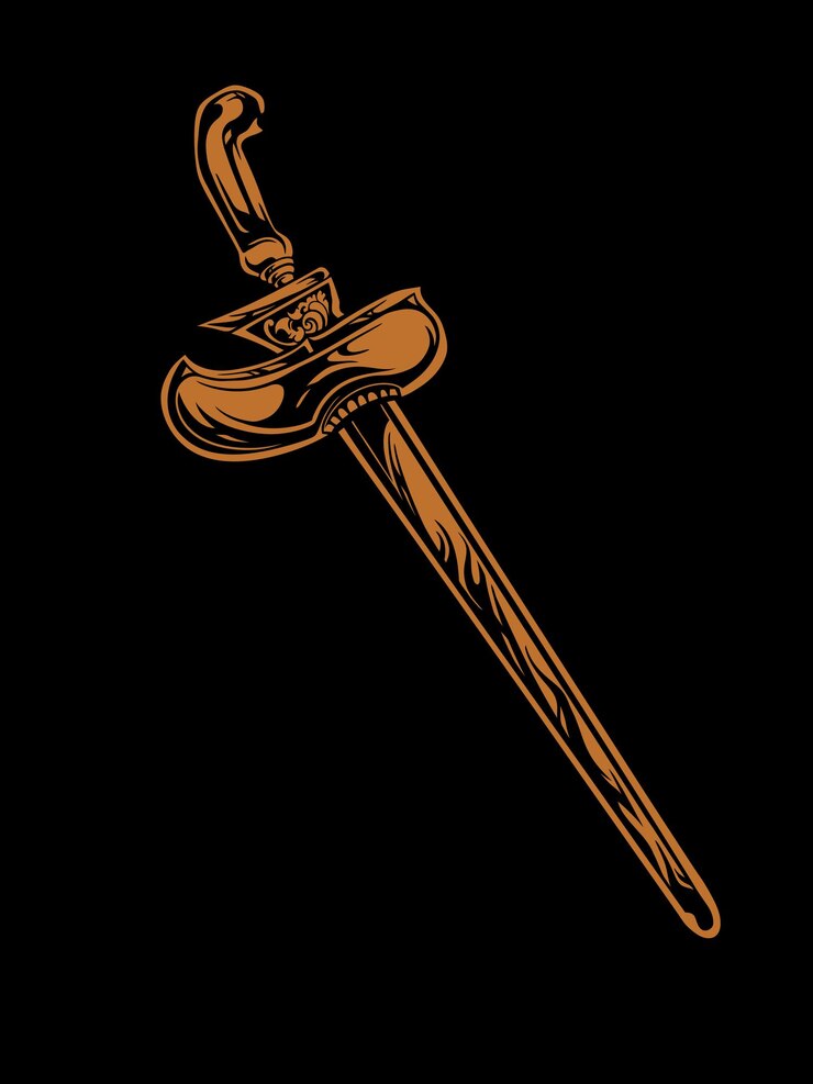 Vector indonesian traditional weapon kris vector design, color editable