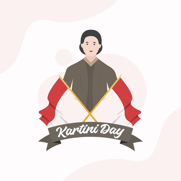 Indonesian woman hero Kartini day banner template