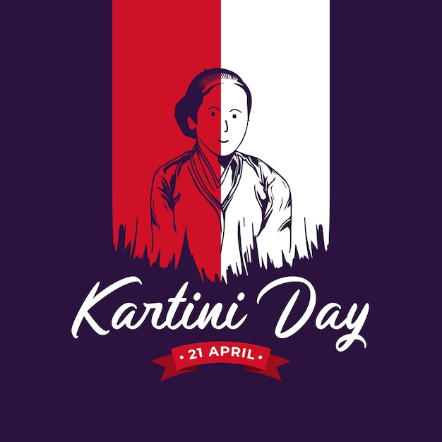 インドネシアの女性の英雄 Kartini 日バナー デザイン テンプレート