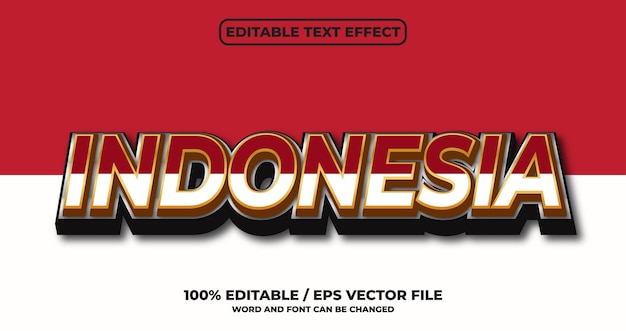 Indonesië bewerkbaar teksteffect