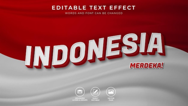 Indonesië bewerkbare teksteffecten