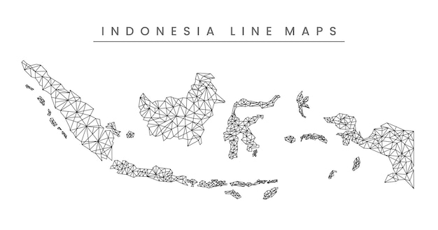 Indonesië lijnkaarten