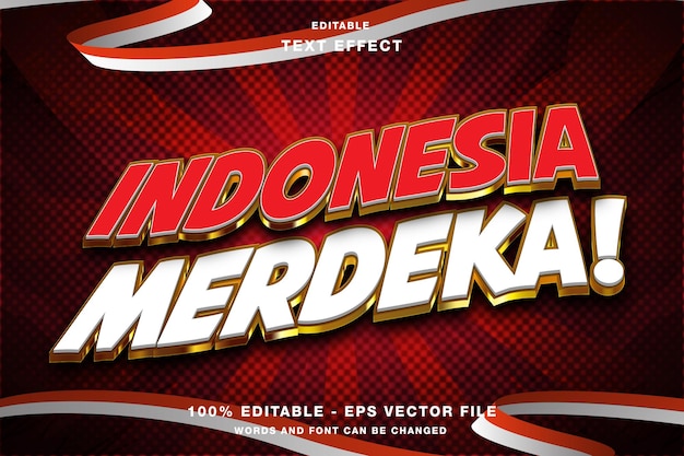 Indonesië merdeka bewerkbaar teksteffect