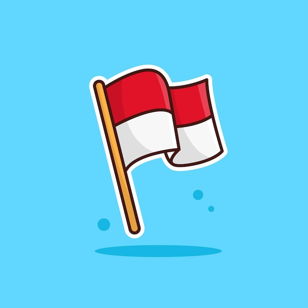 Indonesië Nationale Vlag Cartoon Vectorillustratie