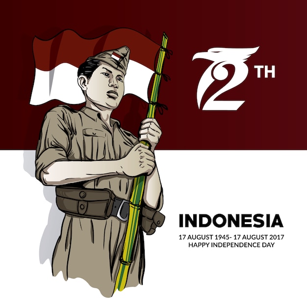 Vector indonesië onafhankelijkheidsachtergrond