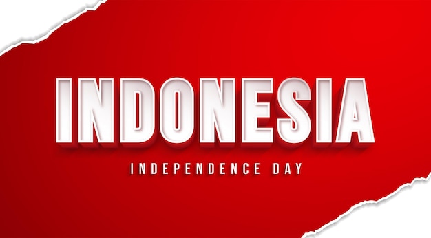 Indonesië Onafhankelijkheidsdag 3D Teksteffect Vector