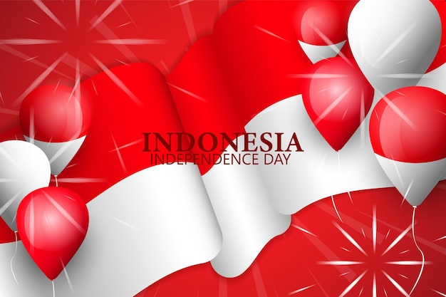Indonesië Onafhankelijkheidsdag ballon concept achtergrond