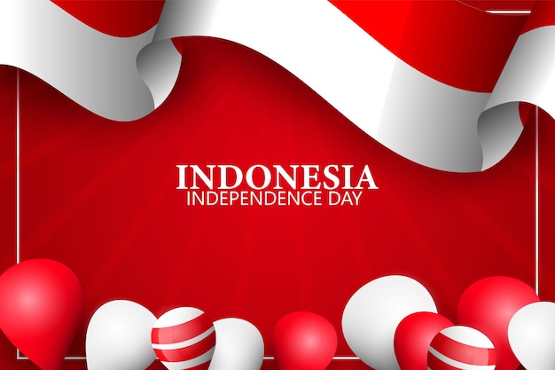 Indonesië Onafhankelijkheidsdag ballon met vlag achtergrond